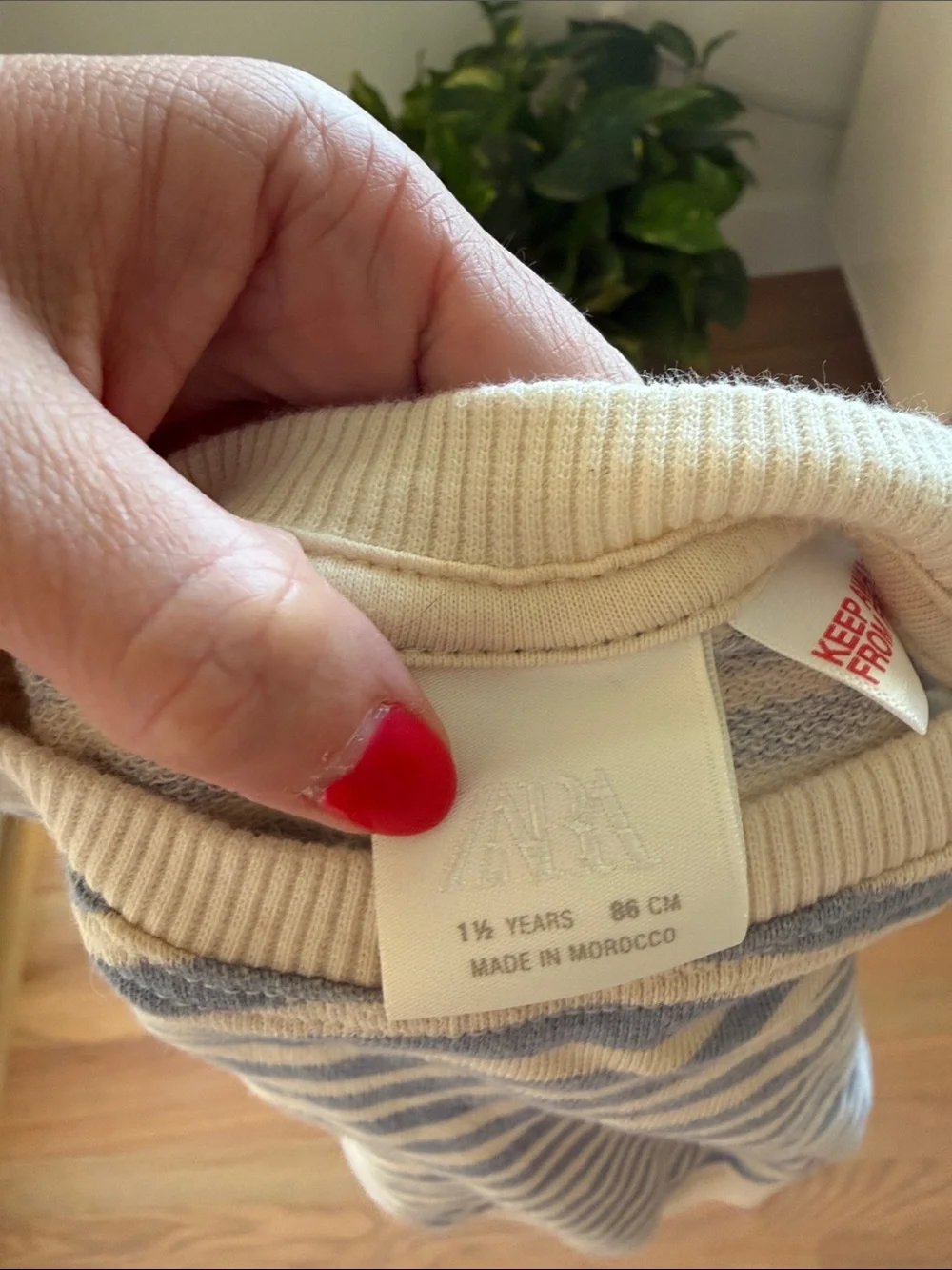 Zara Blue and Cream Striped Kids Sweatshirt
